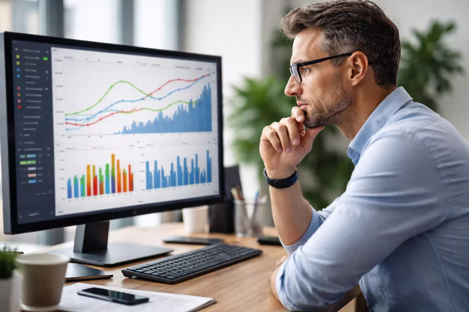 Analyste étudiant des graphiques de performance d'équipes de football